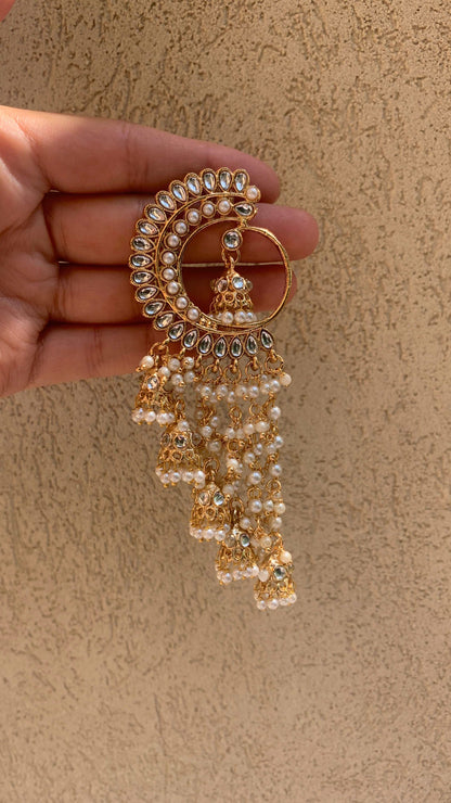 Golden Pearl Jhumka