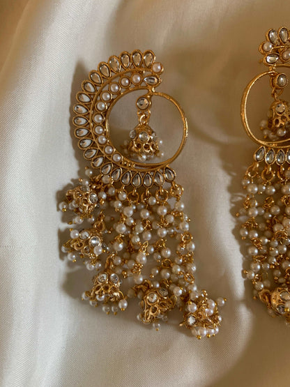 Golden Pearl Jhumka