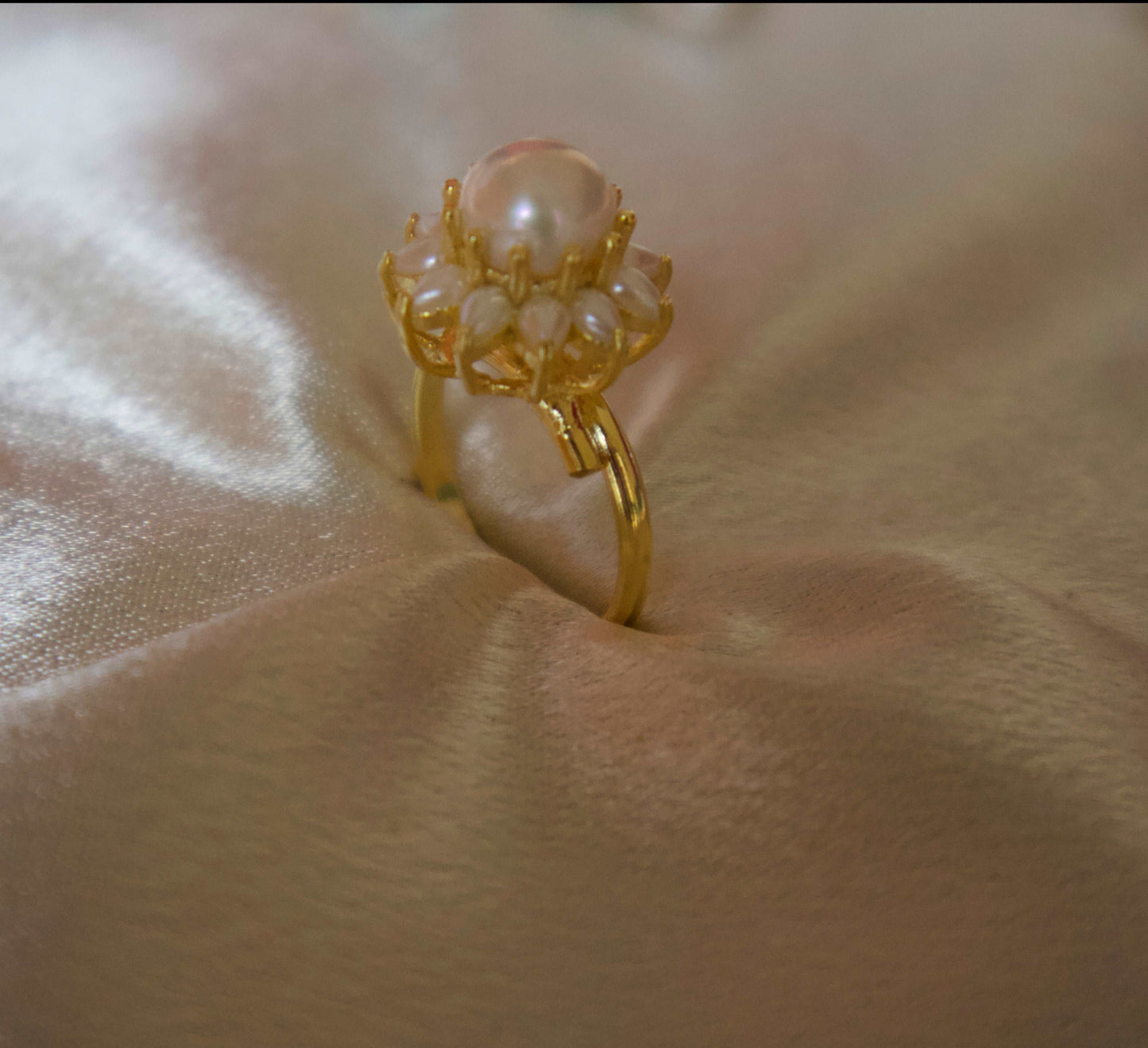 Flower Pearl Ring | Freshwater pearl Ring