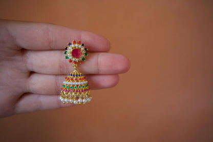 MultiColor Freshwater Pearl Jhumka