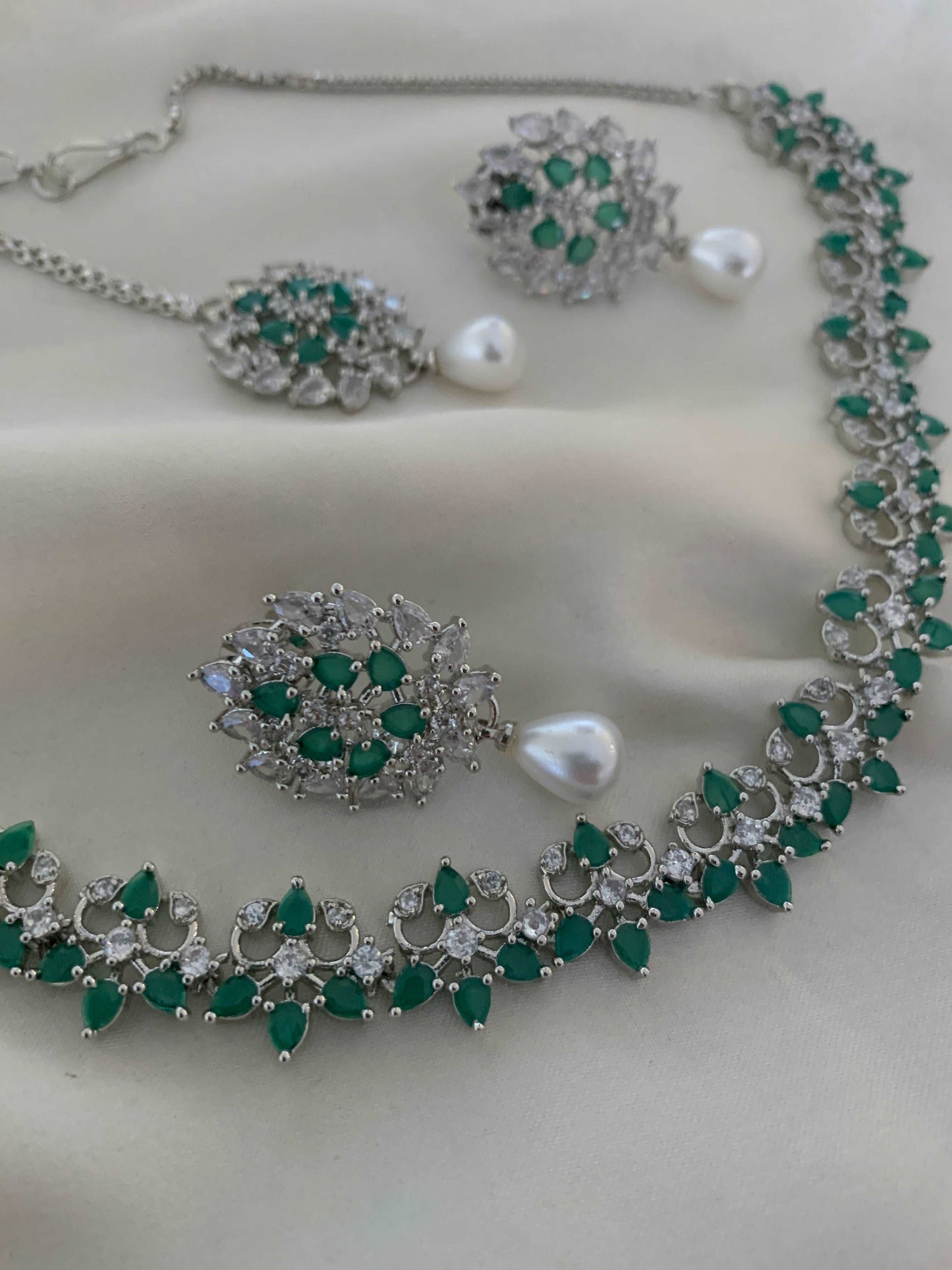 American Diamond Necklace | Tikka set