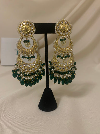 Farah Green Pearl Earrings