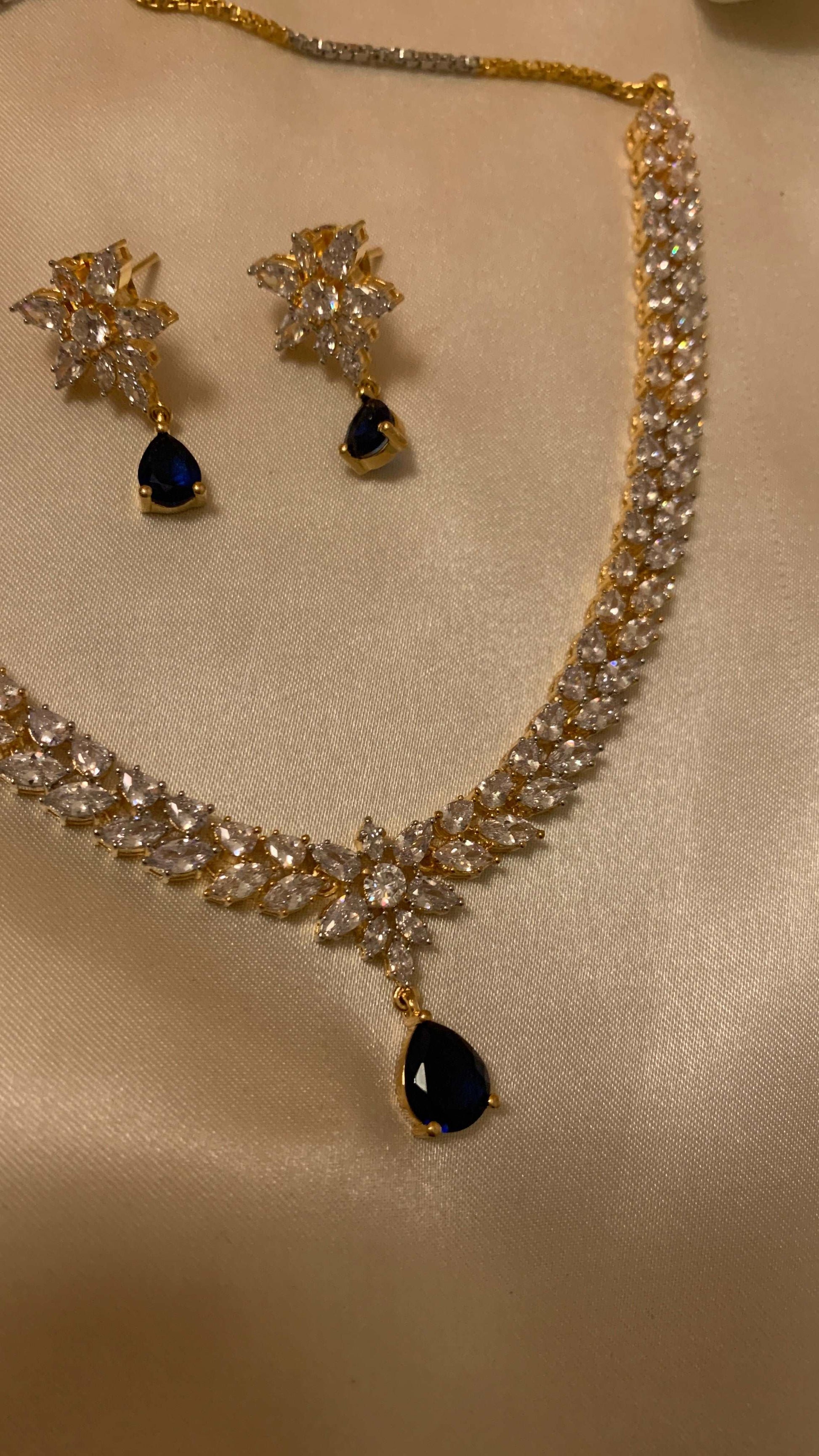 Aira |  Blue American Diamond Set