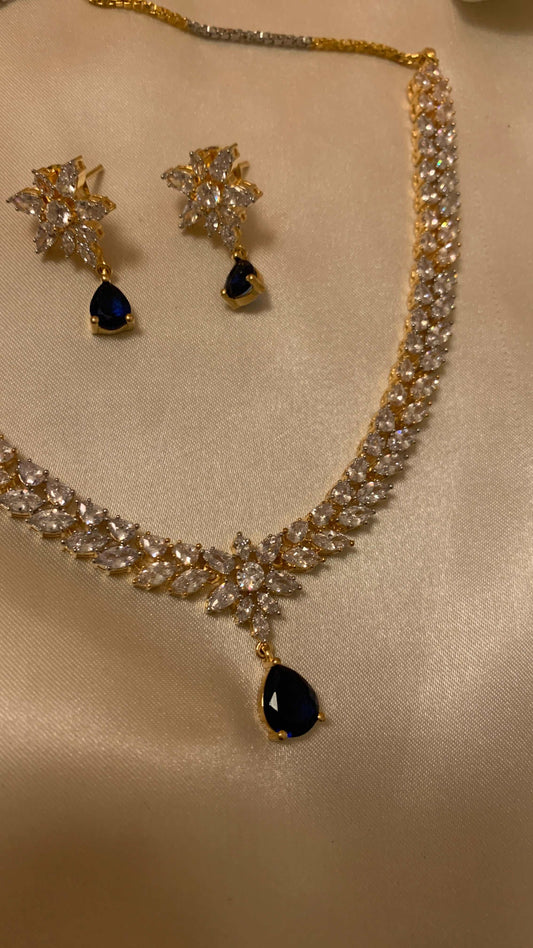 Aira |  Blue American Diamond Set