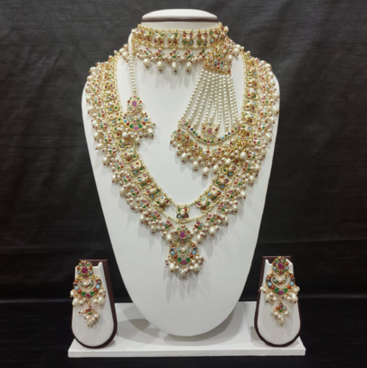 Jadau Hyderabadi White Bridal Set | CUSTOM ORDER