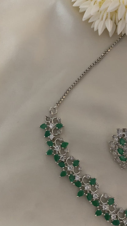 American Diamond Necklace | Tikka set